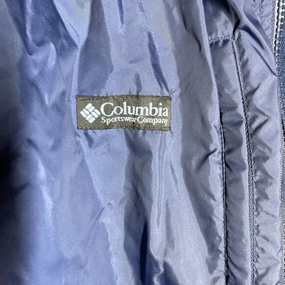 Columbia navy coat jacket fleece‎ lining cinch waist, size medium - Picture 15 of 16